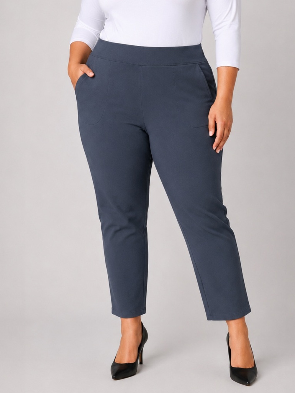 Denim & Co. Petite EasyWear French Terry Pant Petite Large new A671464